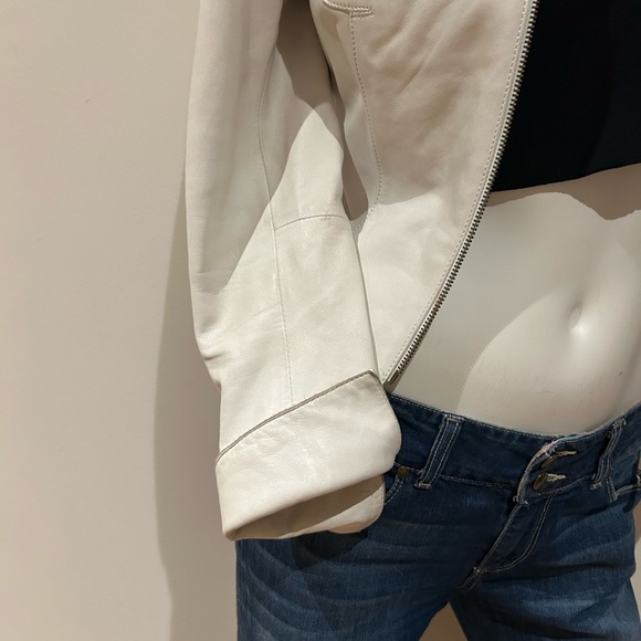 White real leather Danier jacket size xs - Picture 4 of 5